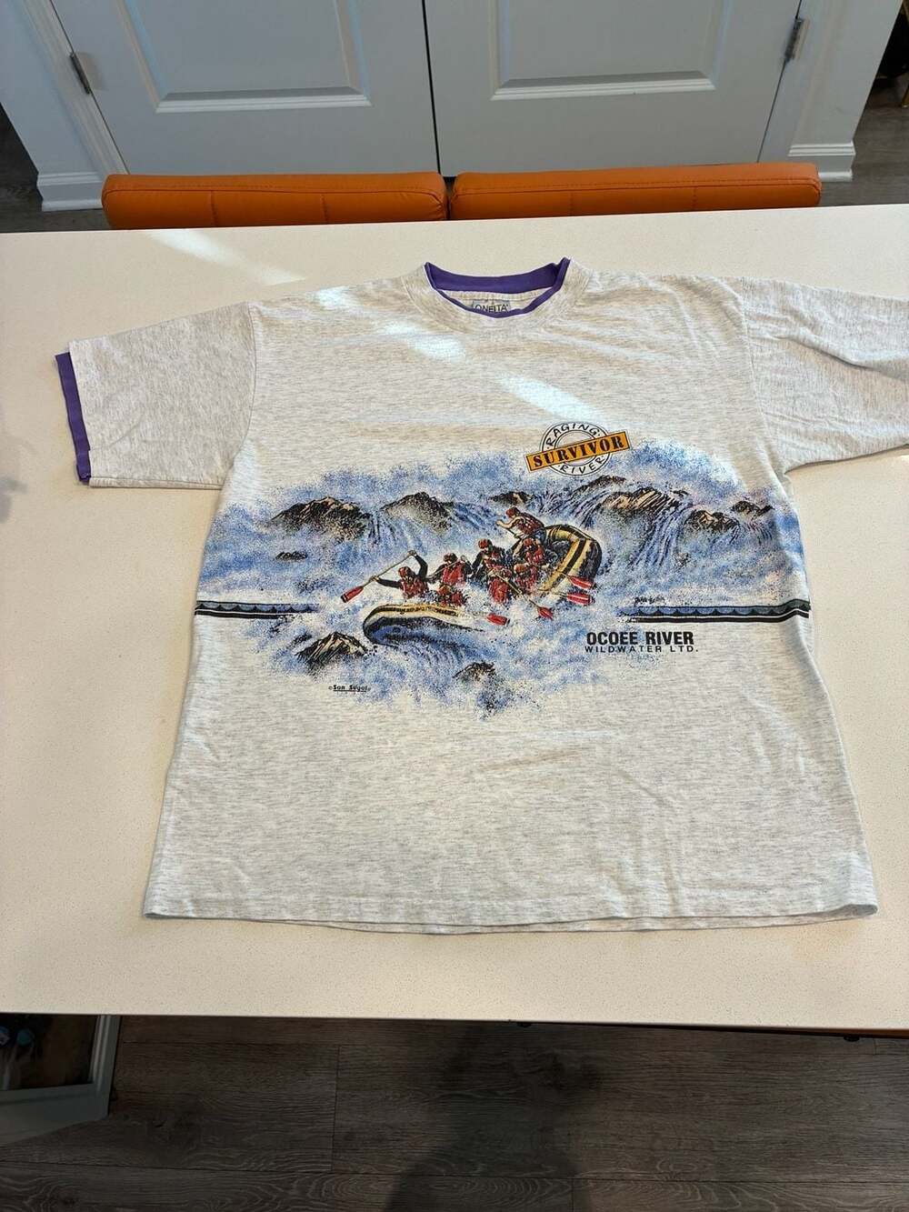 Vintage 90s Oneita Ocoee River Whitewater T-Shirt L